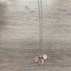 Charm Necklace with “p”, cross, and heart